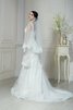 Robe de mariée de sirène de col en v manche nulle cordon avec perle - 2