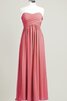 Robe demoiselle d'honneur plissé longue de col en cœur ruché - 5