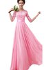 Abito da Damigella in Chiffon con Fusciacca A-Line A Terra in Pizzo Semplice - 5