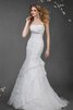 Robe de mariée naturel avec sans manches au drapée de col en cœur de sirène - 1