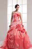 Perlenbesetztes Pick-Ups Duchesse-Linie Ärmelloses Quinceanera Kleid mit Applikation - 1