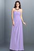 Abito da Damigella Senza Maniche A-Line in Chiffon A Terra con Festone - 19