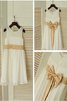 Abito da Cerimonia Bambini A-Line in Chiffon Naturale Cerniera Tondo - 1