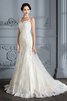 Robe de mariée naturel de traîne moyenne manche nulle de sirène au bord de la mer - 5