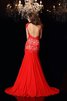 Empire Taille Reißverschluss Anständiges Abendkleid mit Hohem Kragen aus Chiffon - 2