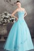 A Linie Ärmelloses Duchesse-Linie Jugendweihekleid aus Tüll mit Perlen - 8