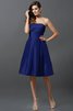 Robe demoiselle d'honneur courte naturel manche nulle a-ligne au niveau de genou - 25