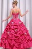 Geschichtes trägerlos bodenlanges Quinceanera Kleid mit Rücken Schnürung mit Blume - 7