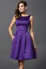 Prinzessin Satin A-Linie Knielanges Brautjungfernkleid mit Natürlicher Taille - 24