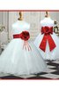 Abito da Cerimonia Bambini in Organza Naturale A-Line Lunghi A Terra - 1