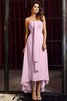 Robe demoiselle d'honneur bref de bustier asymétrique manche nulle avec chiffon - 22