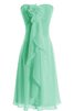 Abito da Damigella con Festone con Fiore A-Line Naturale stravagante senza spalline - 1
