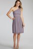 Abito da Damigella senza spalline A-Line in Chiffon Corto monospalla - 5