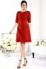 Enganliegendes Chiffon Halbe Ärmeln Reißverschluss Mini Brautjungfernkleid - 23