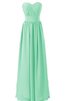 Robe demoiselle d'honneur naturel eclaté avec chiffon a-ligne avec sans manches - 1