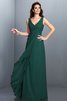 Robe demoiselle d'honneur longue plissage ligne a avec chiffon grandes bretelles - 9