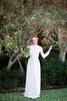 Abito da Sposa con Piega stravagante in pizzo Schiena Nuda con Maniche Lunghe Semplice - 1