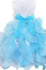 Robe de cortège enfant de lotus avec nœud col en bateau avec gradins appliques - 2
