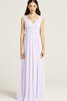 V-Ausschnitt Chiffon prächtiges Brautjungfernkleid mit gekappten Ärmeln - 1