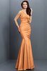 Vestido de Dama de Honor en Tafetán de Flores de Escote en V de Largo - 20