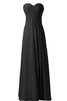 Abito da Damigella Cerniera Cuore A-Line A Terra in Chiffon con Piega - 5
