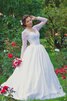 Duchesse-Linie langärmeliges Ärmellos bodenlanges bescheidenes romantisches Brautkleid - 1