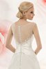 Perlenbesetztes A-Line langes bodenlanges Brautkleid mit gekappten Ärmeln - 2