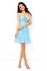 Robe de cocktail bref avec chiffon de col en cœur avec sans manches a-ligne - 3