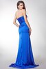 Natürliche Taile A-Line Satin bodenlanges langes Abendkleid mit Reißverschluss - 3