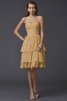 Vestido de Dama de Honor en Gasa de Corto de Hasta la Rodilla de Natural - 12