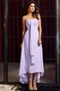 Robe demoiselle d'honneur bref de bustier asymétrique manche nulle avec chiffon - 19