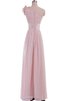 Robe mère de mariée en chiffon fermeutre eclair avec sans manches de lotus avec fleurs - 4