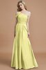 A-Linie Ein Schulterfreies Prinzessin Bodenlanges Brautjungfernkleid aus Chiffon - 10