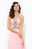 Chiffon Breiter Träger Anständiges Abendkleid mit Perlen ohne Ärmeln - 6
