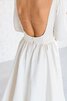 A-Line Hoher Kragen plissiertes romantisches schlichtes Brautkleid aus Satin - 3