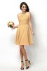 Robe demoiselle d'honneur naturel bref de col haut ligne a de princesse - 12