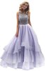 Robe de quinceanera longue naturel de mode de bal avec perle en organza - 1