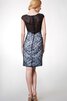 Normale Taille Spitze enges kurze Ärmeln Cocktailkleid mit Bordüre mit gekappten Ärmeln - 3