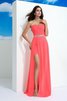 Robe de bal naturel attirent en chiffon manche nulle col en forme de cœur - 5