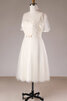 Abito da sposa moda con fusciacca mini al ginocchio naturale formale e informale - 3