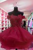 Abito homecoming senza maniche ball gown corto cerniera grazioso fuori dalla spalla - 1