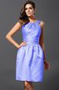 Robe demoiselle d'honneur naturel de princesse avec zip a-ligne en satin - 20