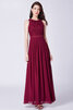 Abito da damigella in chiffon pudica formale e informale alla moda in pizzo con perline - 1