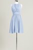 Robe demoiselle d'honneur bref col ras du cou a-ligne manche nulle - 13