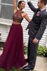 Tüll Perlenbesetztes Prinzessin Zweistück Abendkleid mit Empire Taille - 1