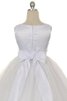 Abito da Cerimonia Bambini con Fiocco Tondo A-Line Senza Maniche con Applique Cerniera - 2