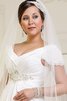 Abito da Sposa A Terra A-Line con Increspato alta vita Cappellino in Chiffon - 2