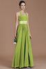 Robe demoiselle d'honneur naturel a-ligne avec ruban dénudé ceinture - 19