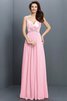 Robe demoiselle d'honneur longue a-ligne de col en v avec sans manches de princesse - 22