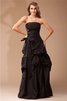 A-Linie Bodenlanges Anständiges Abendkleid mit Rücken Schnürung aus Taft - 1